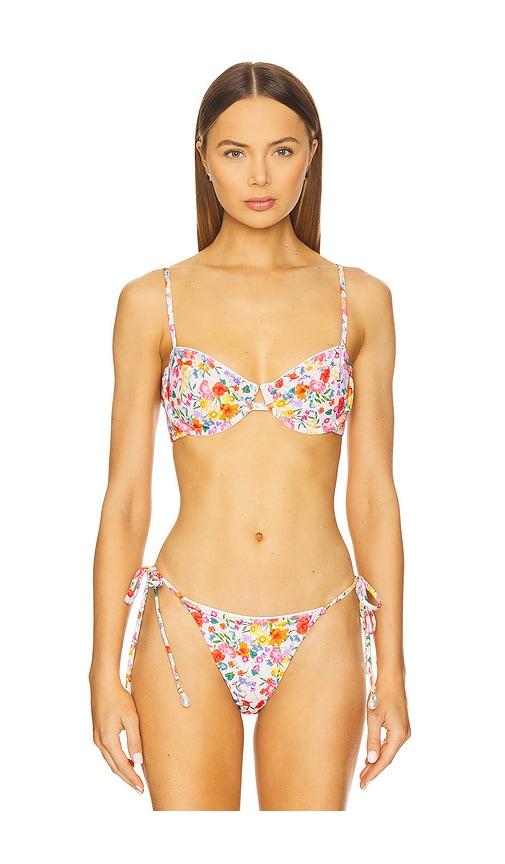 la porte fonda underwire bikini top in pink,orange.