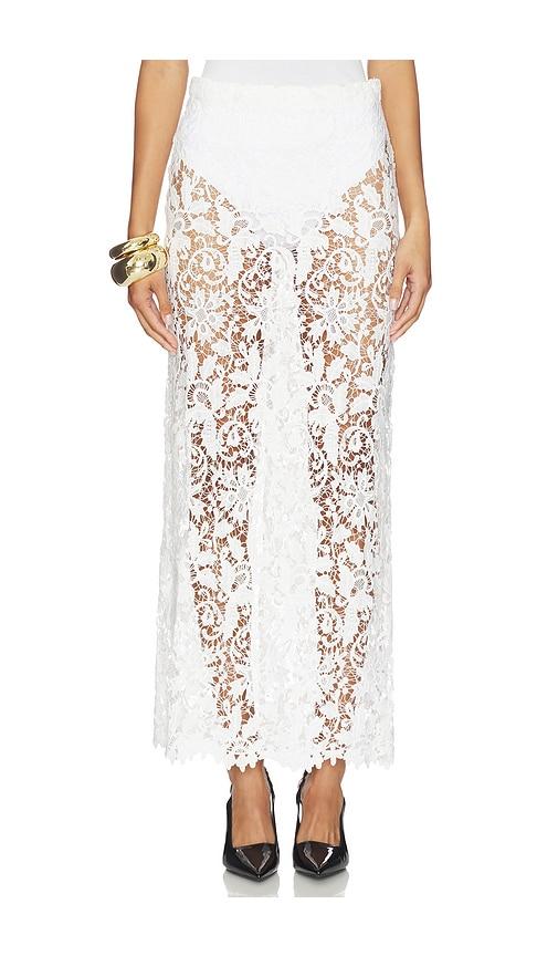 la porte juliet lace skirt in white.