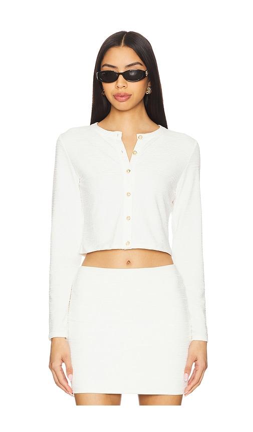 la porte lauren swim cardigan in ivory.