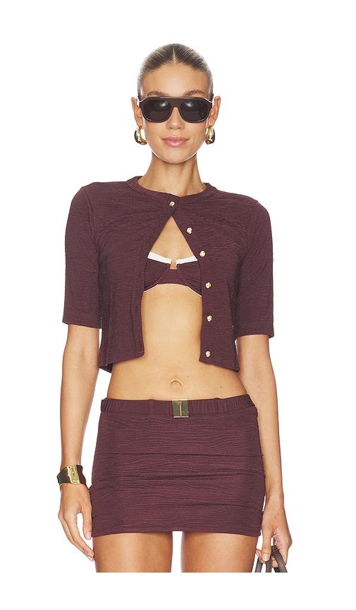 la porte lisa cardigan in brown.