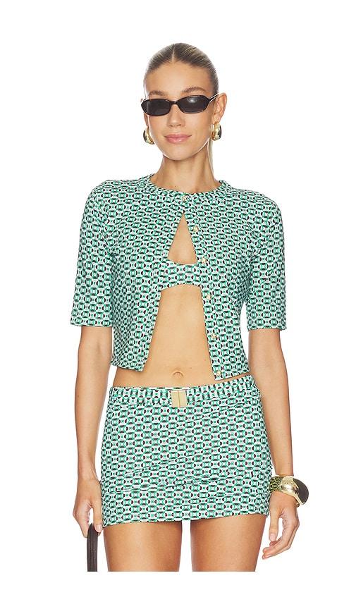 la porte lisa cardigan in green.