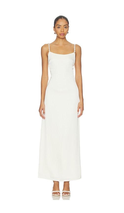 la porte melrose maxi dress in white.