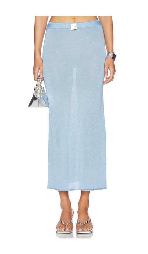 la porte sonya knit skirt in baby blue.