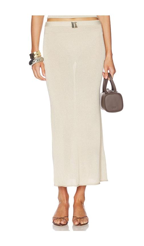 la porte sonya knit skirt in neutral.