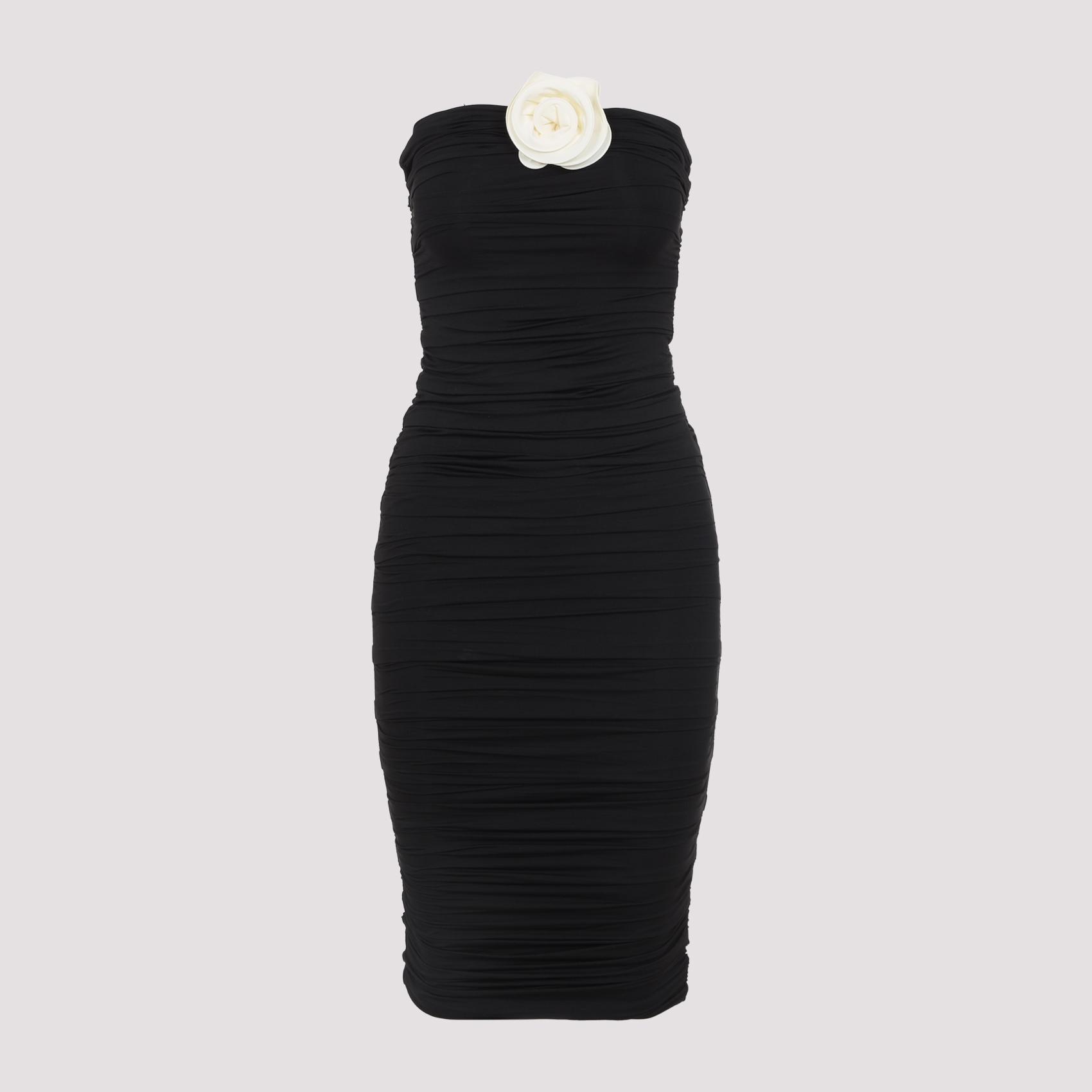 la reveche mirey long dress black polyamide elastane - women