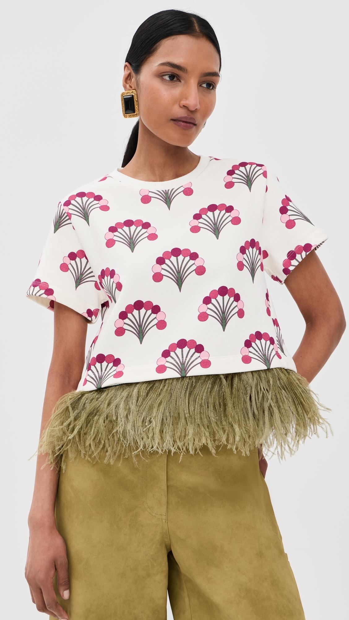 la scala tee with feathers