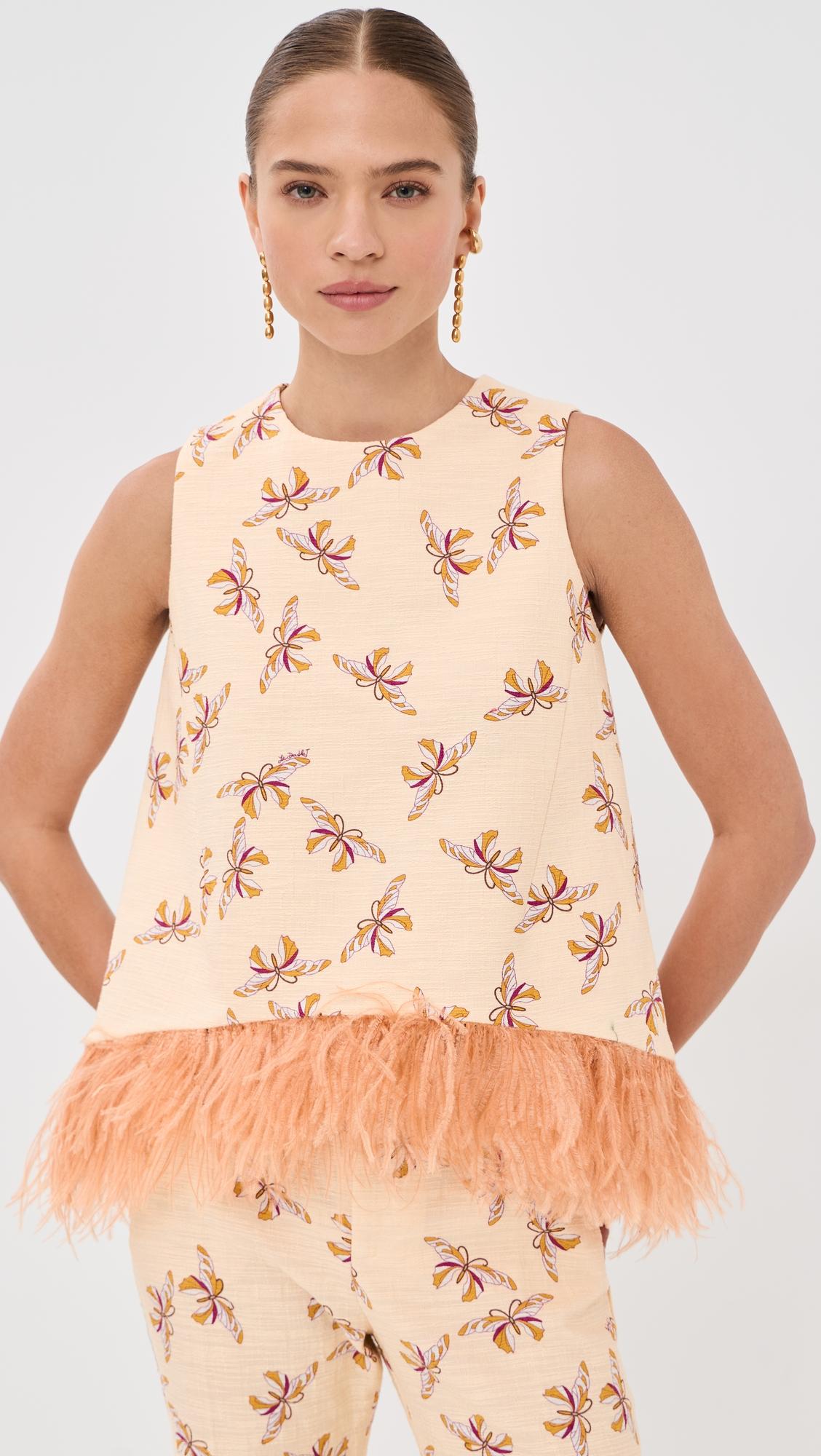 la scala top with feathers