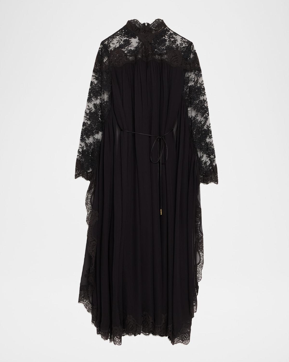 lace bat-wing maxi dress