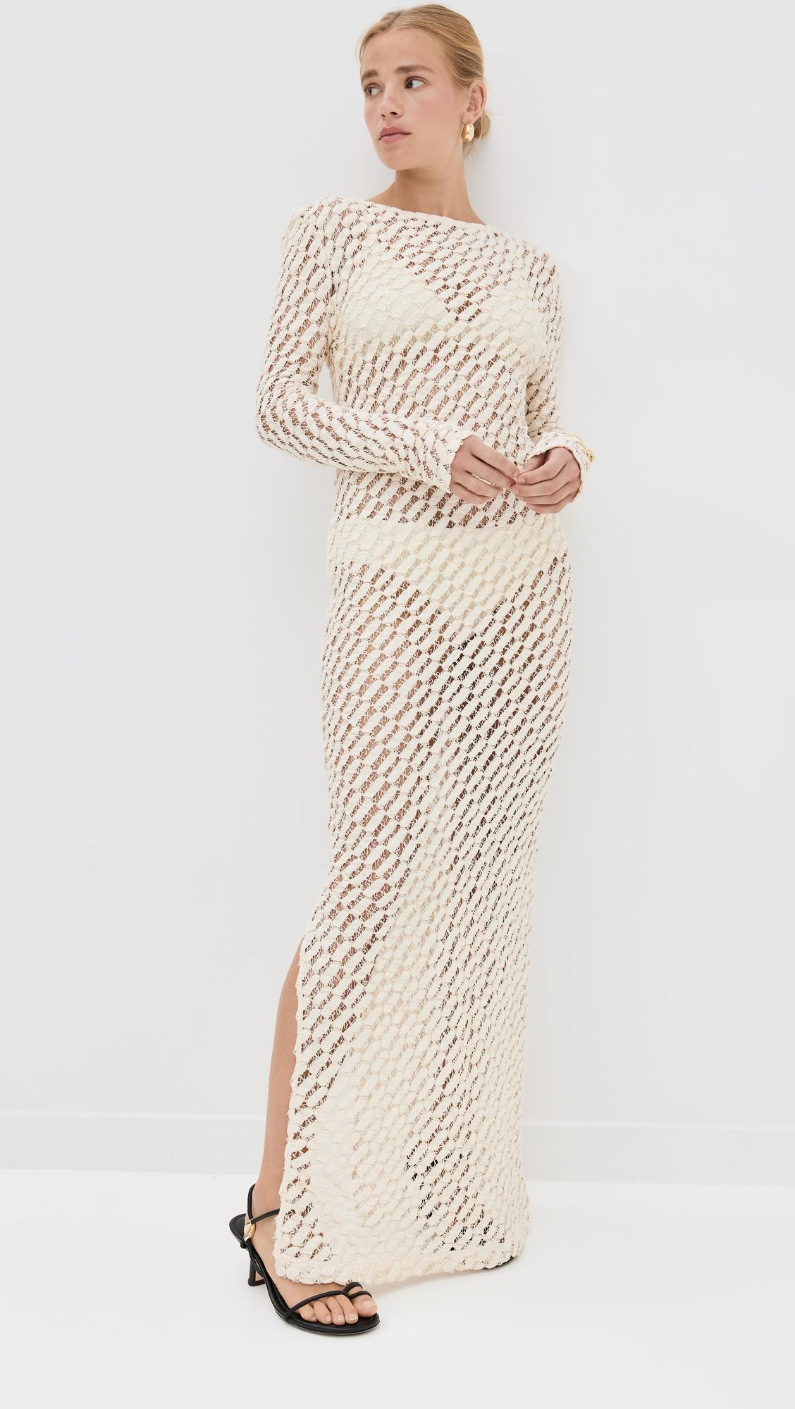 lace boat neck dress