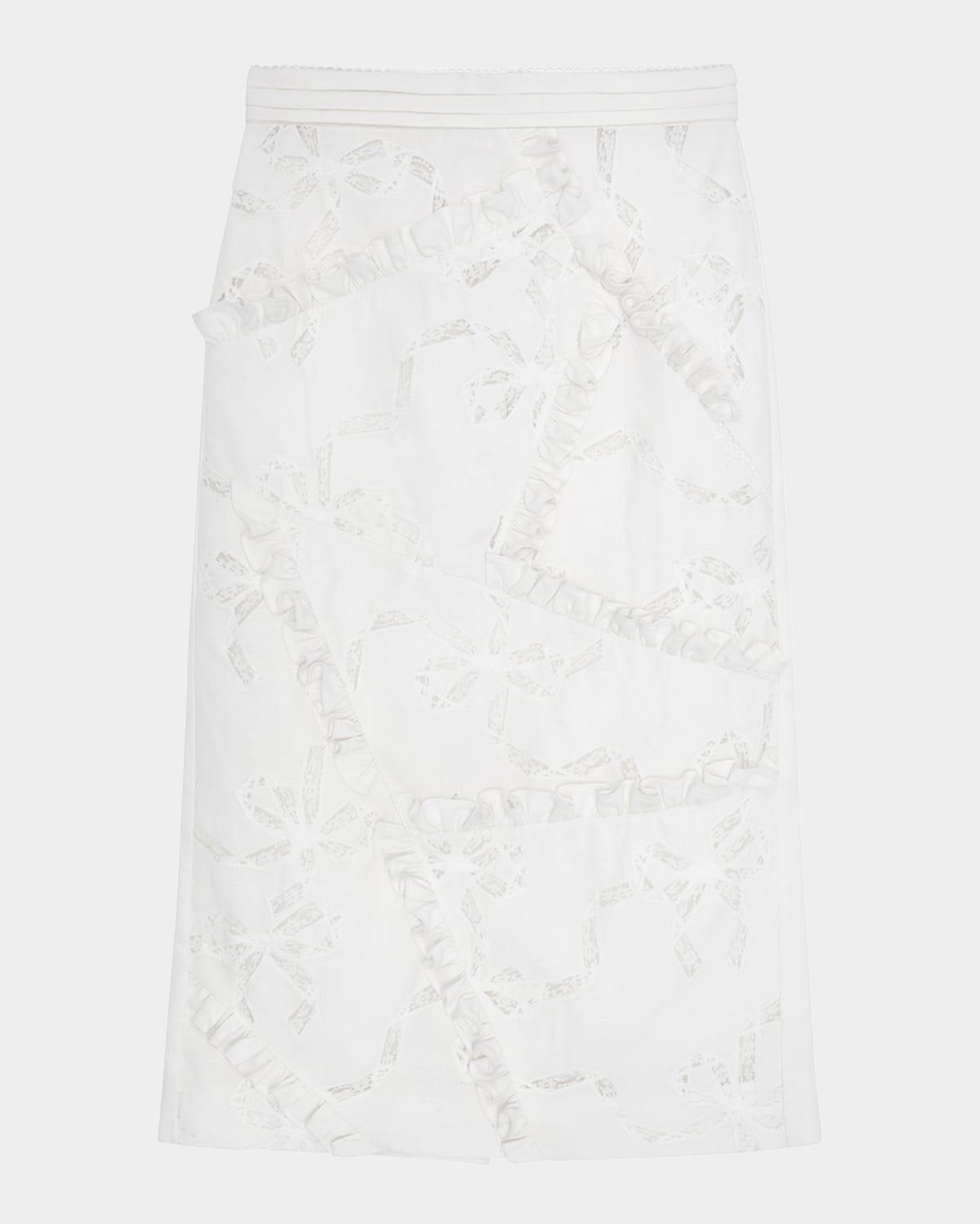 lace bow patchwork skirt