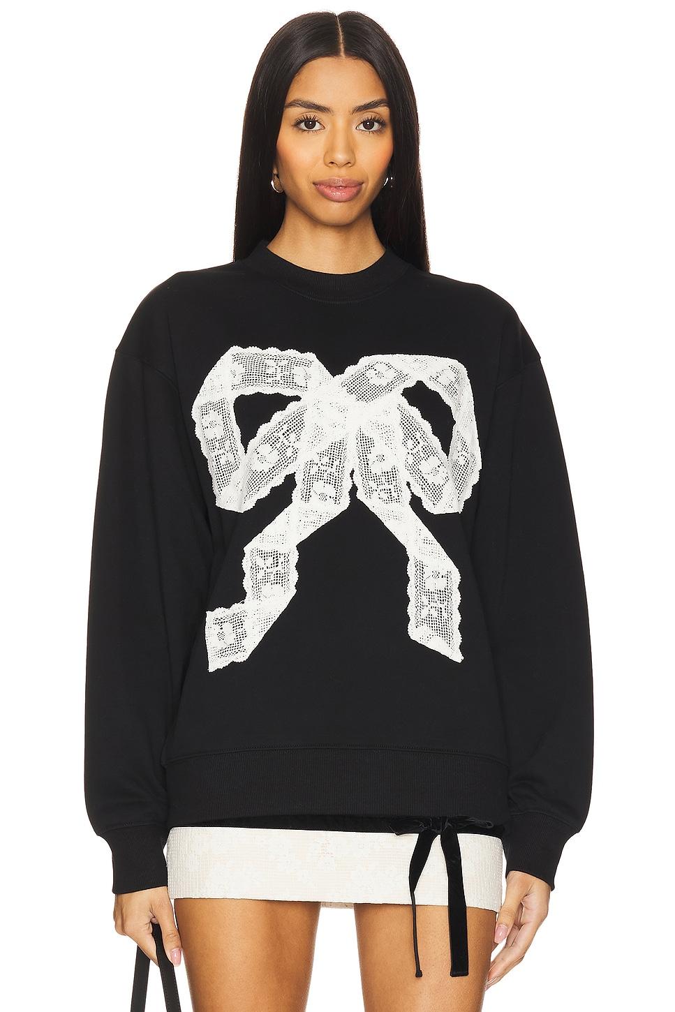 lace bow sweatshirt