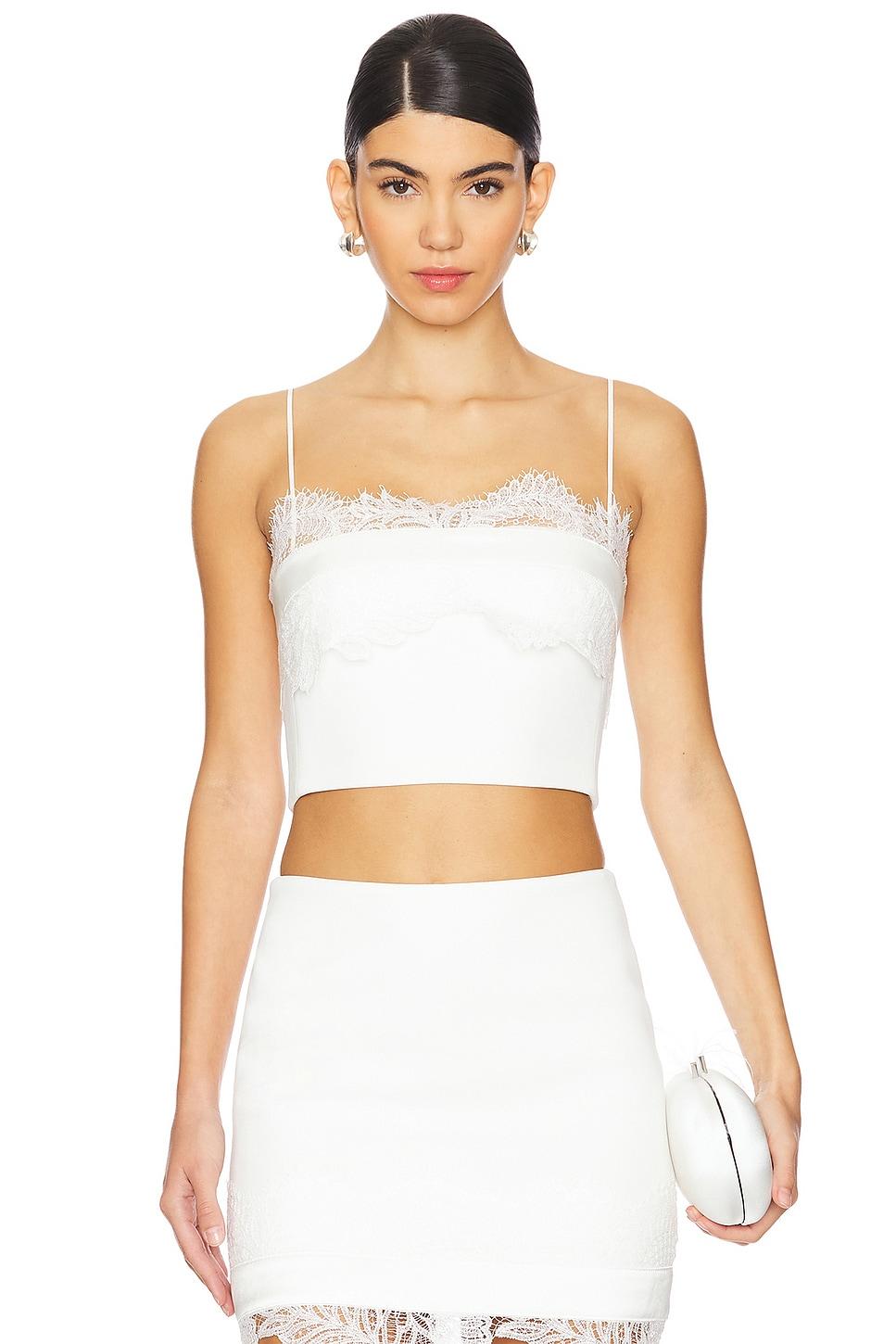lace bra detail strapless top