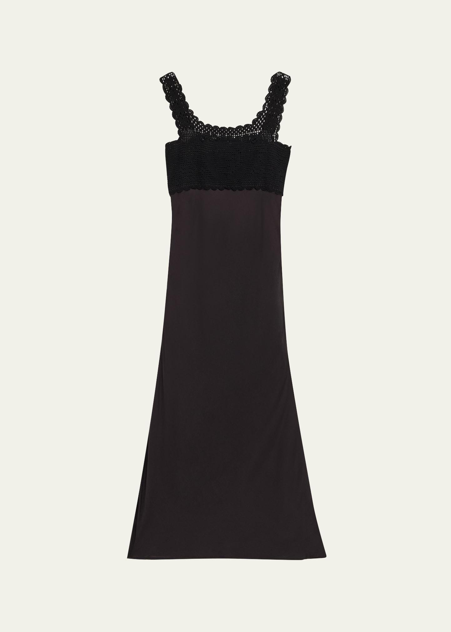 lace crochet empire midi dress