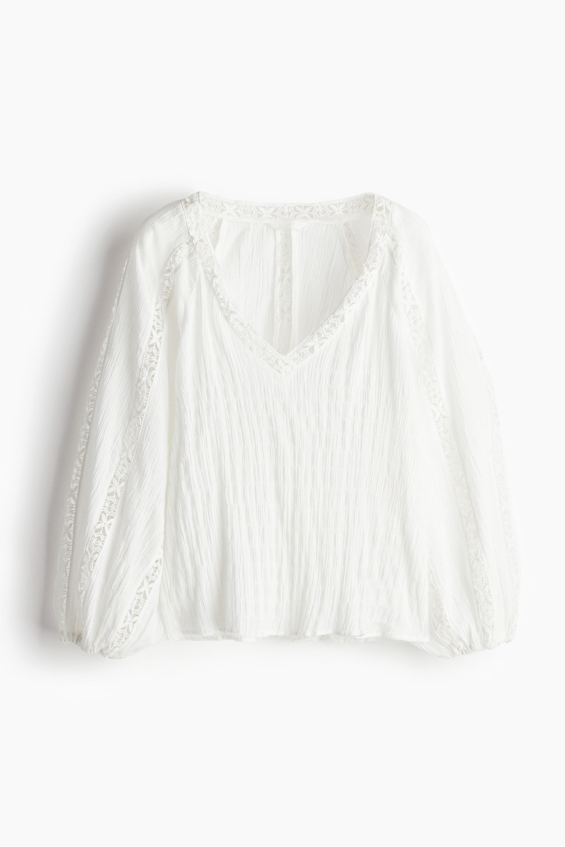 lace-detail blouse
