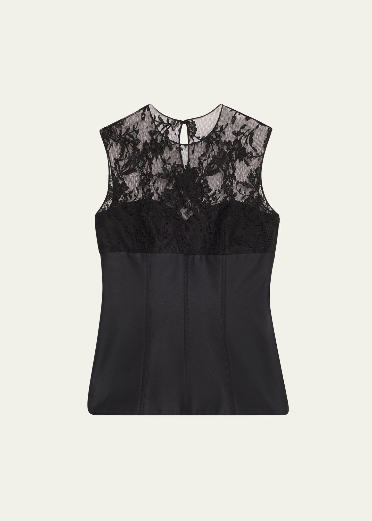 lace-detail peplum corset top