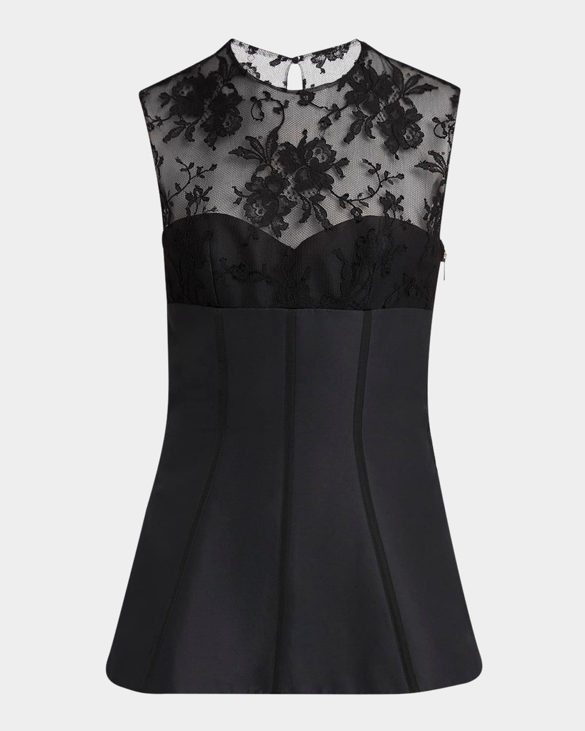 lace-detail peplum corset top