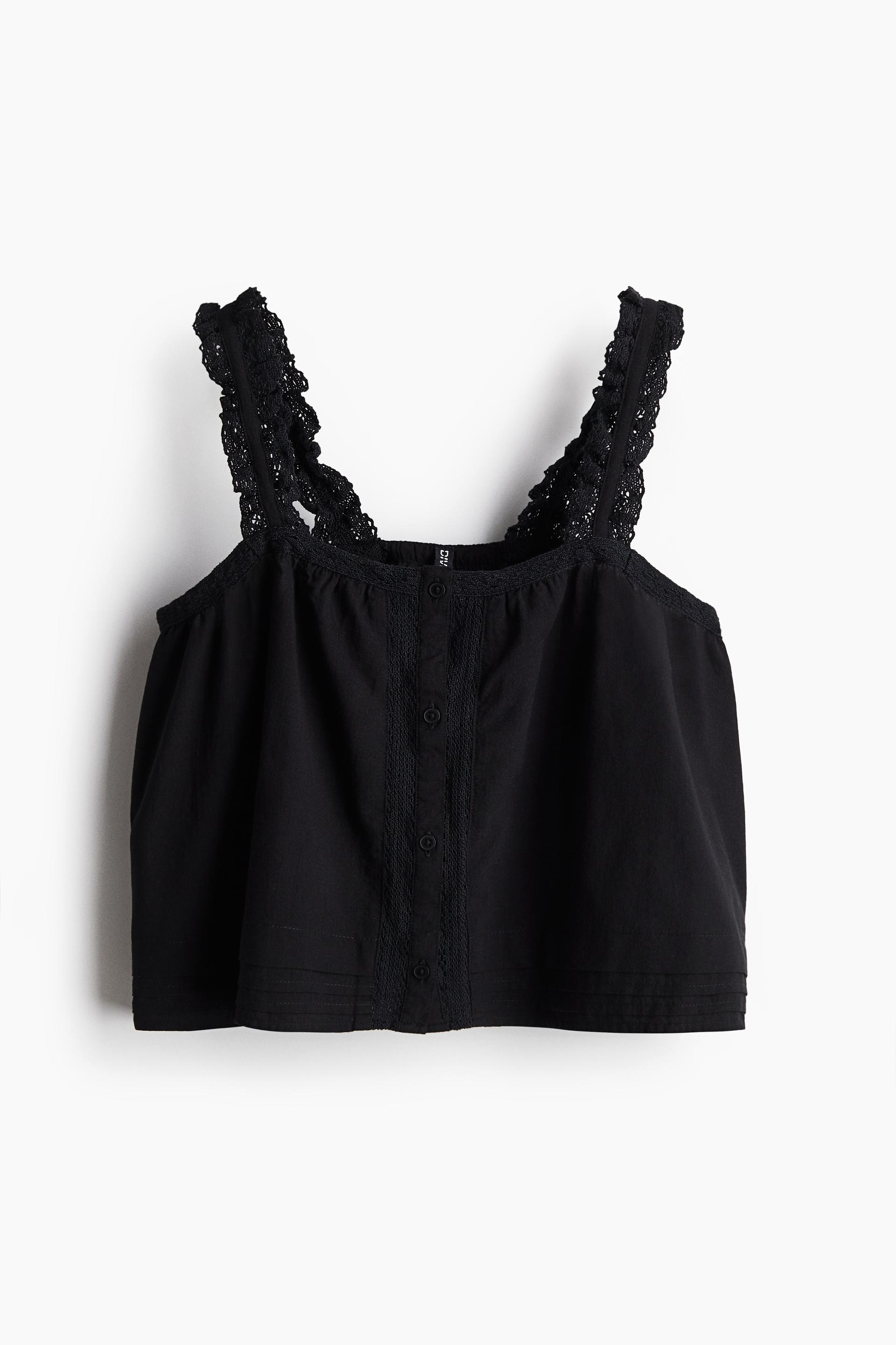 lace-detail strappy top
