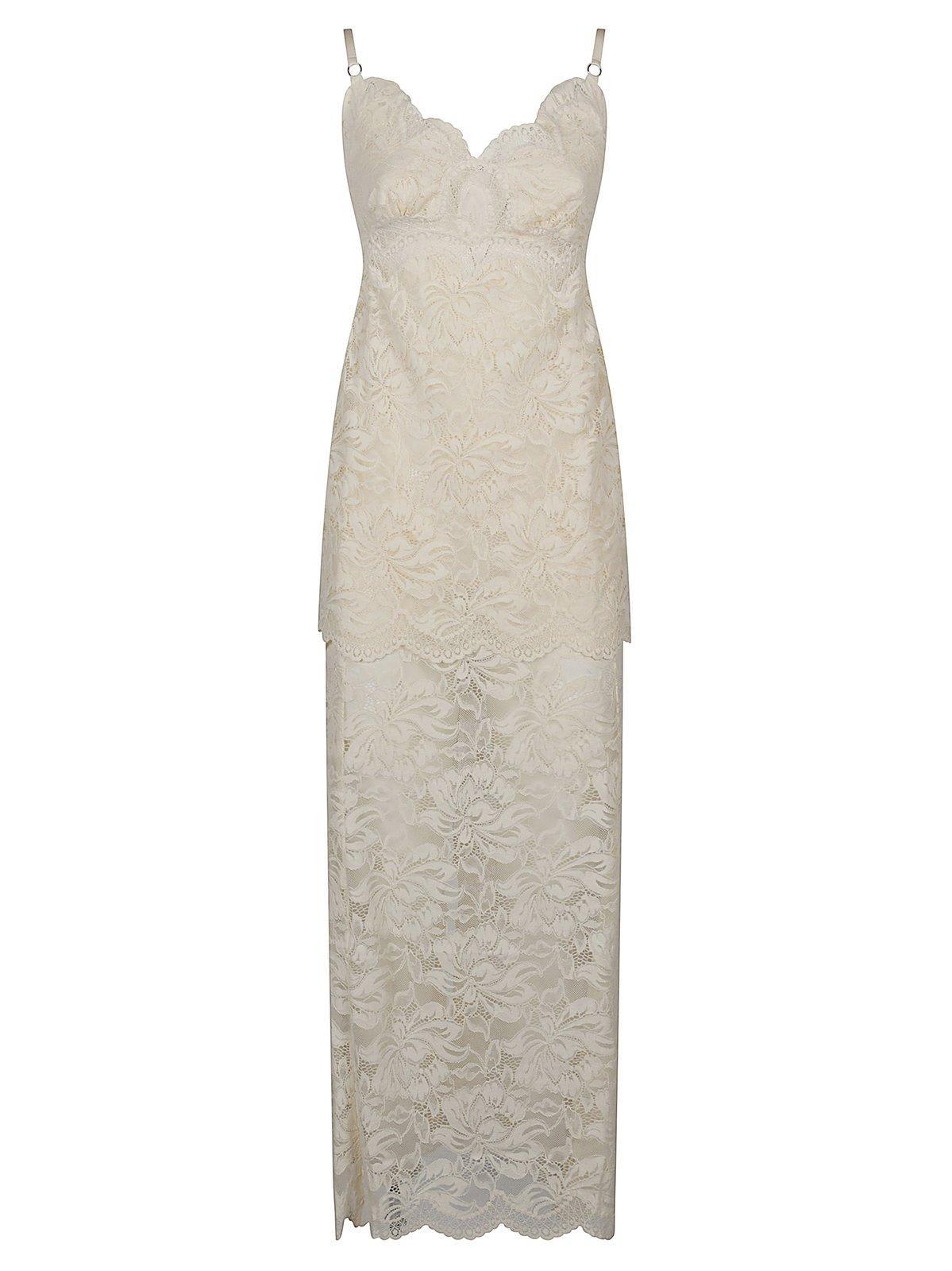 lace detailed sleeveless maxi dress
