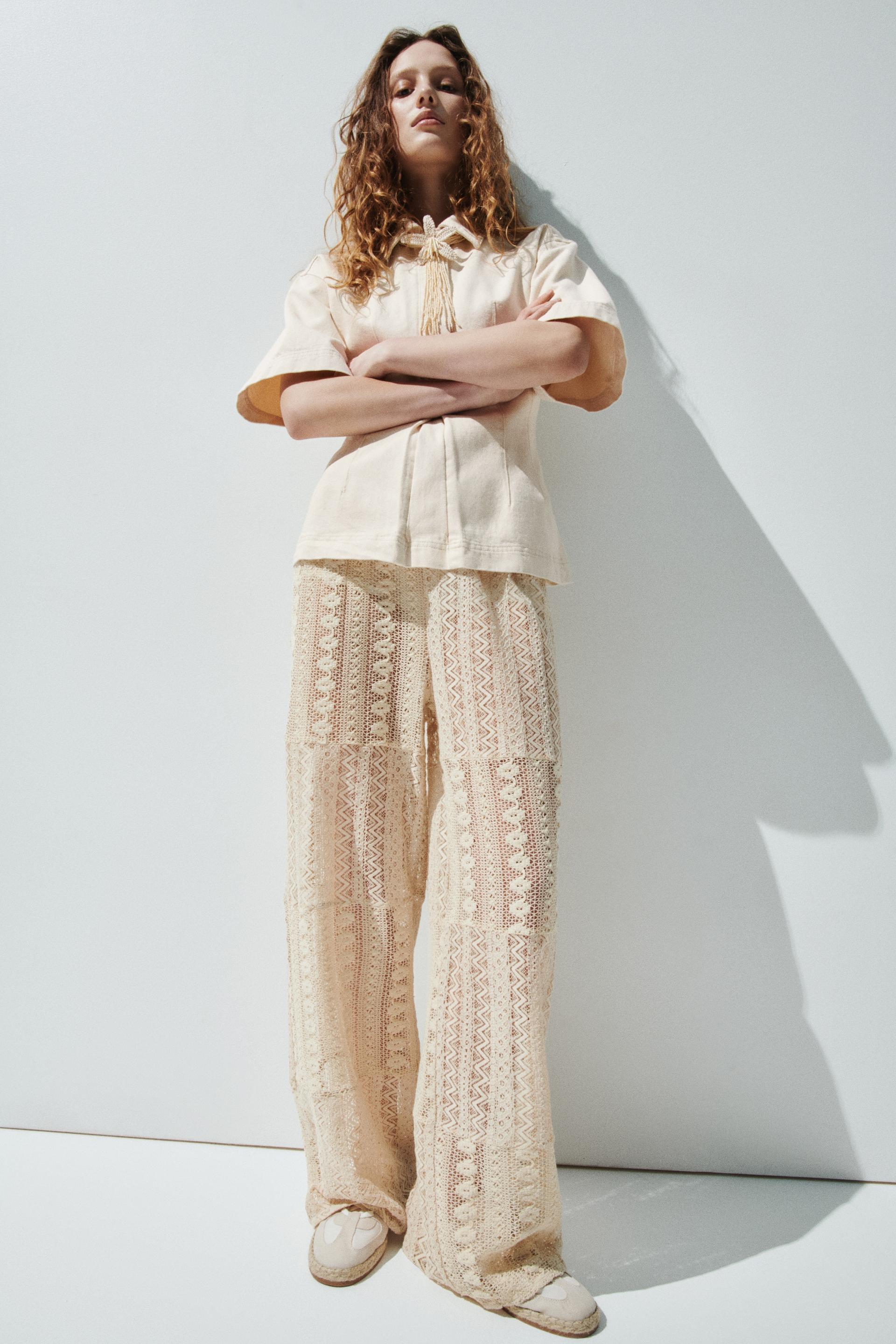 lace drawstring pants