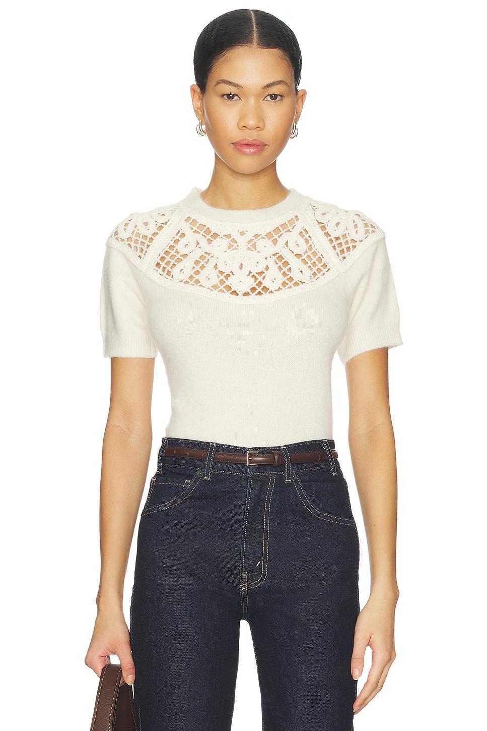 lace gathered sweater