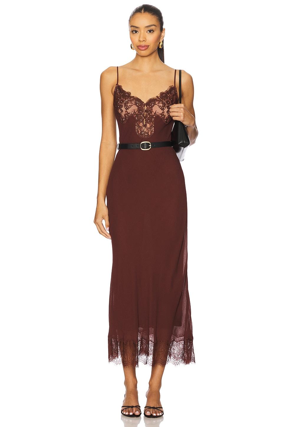 lace insert midi dress