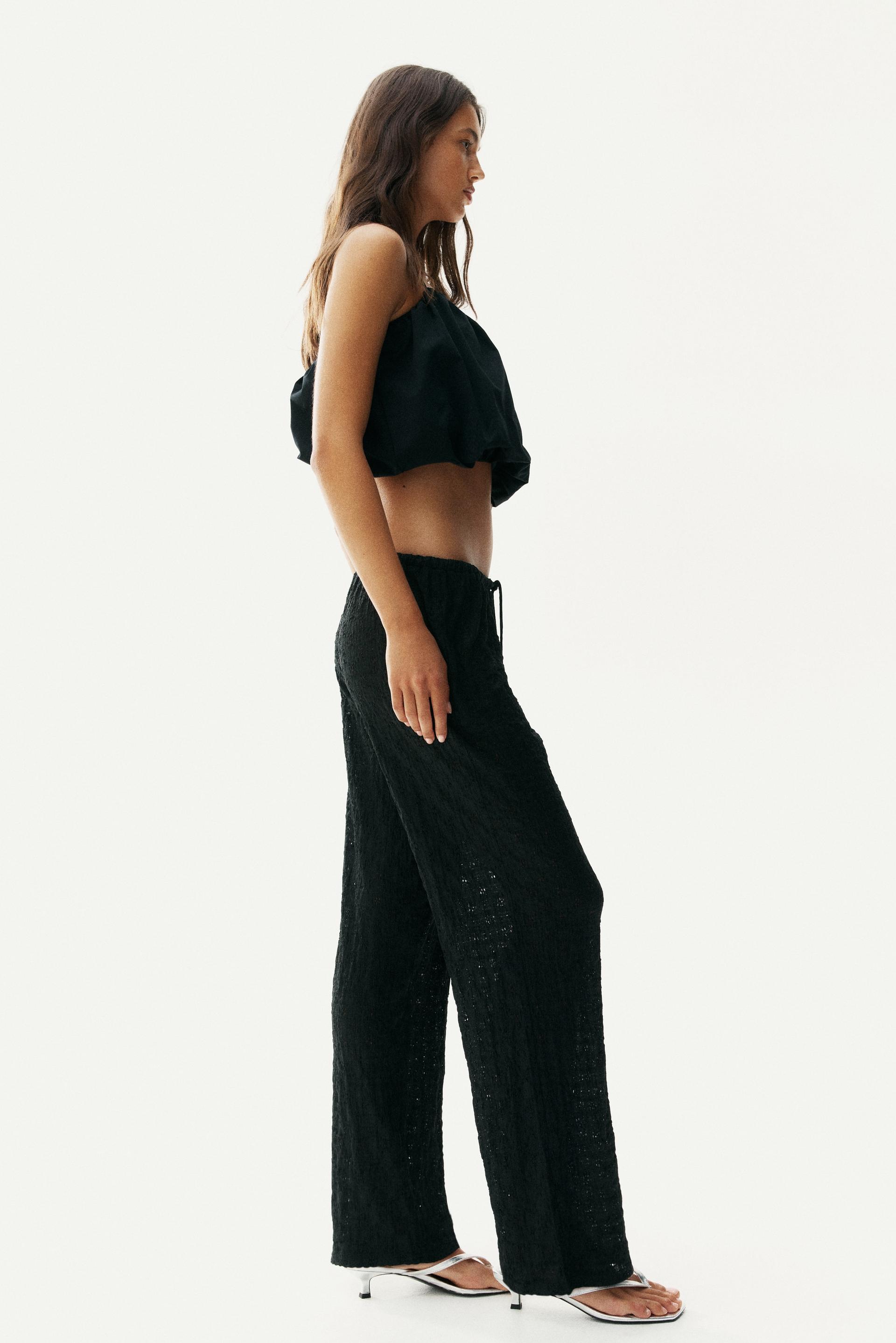 lace-look drawstring pants