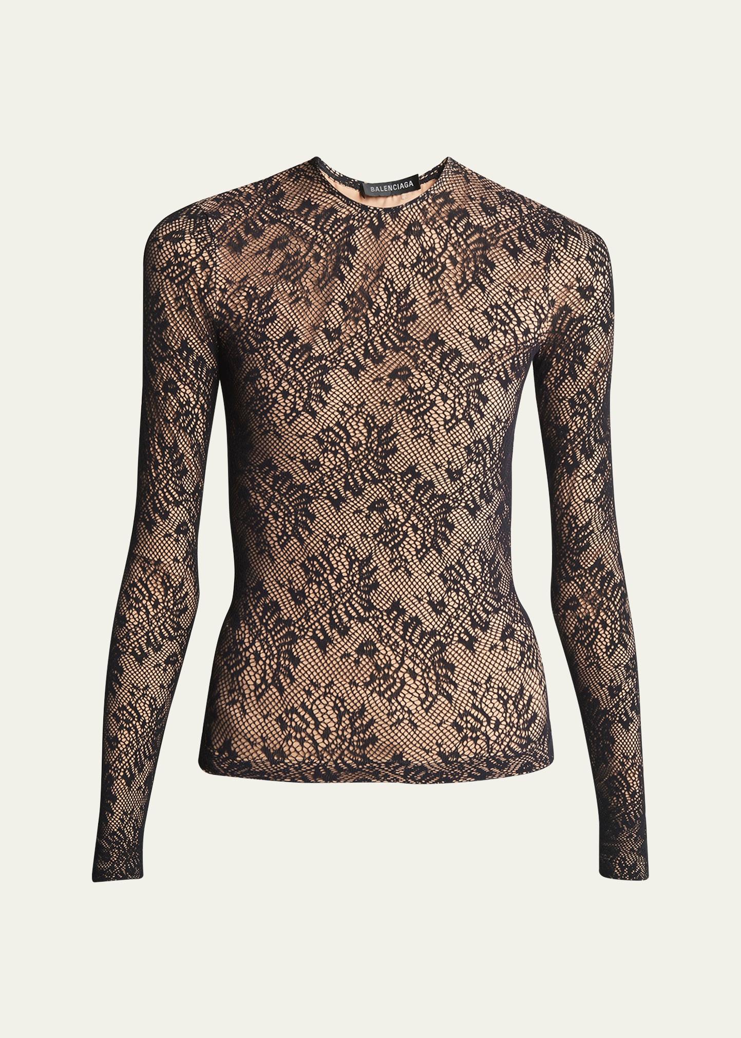 lace matte jersey top