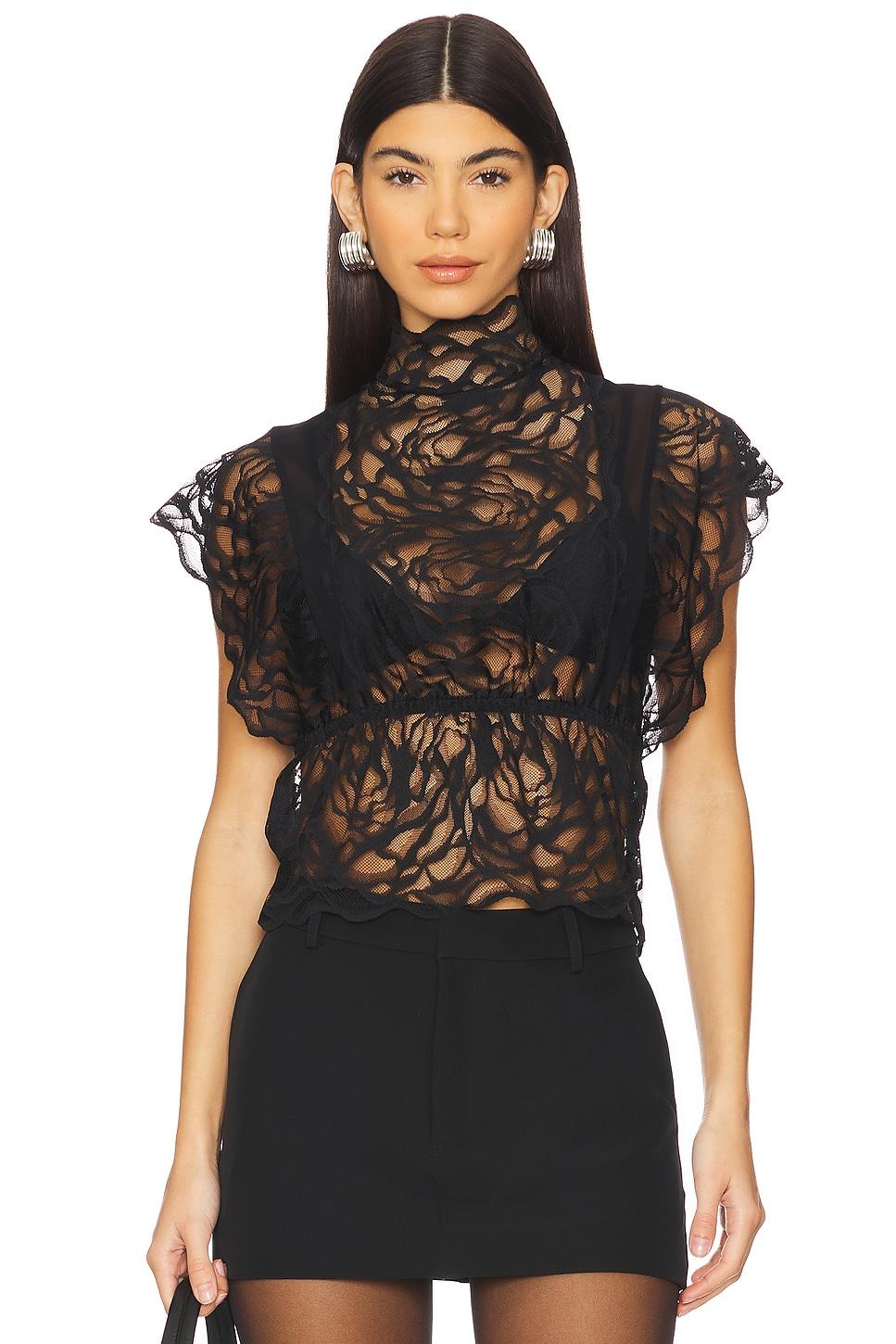 lace mock neck top
