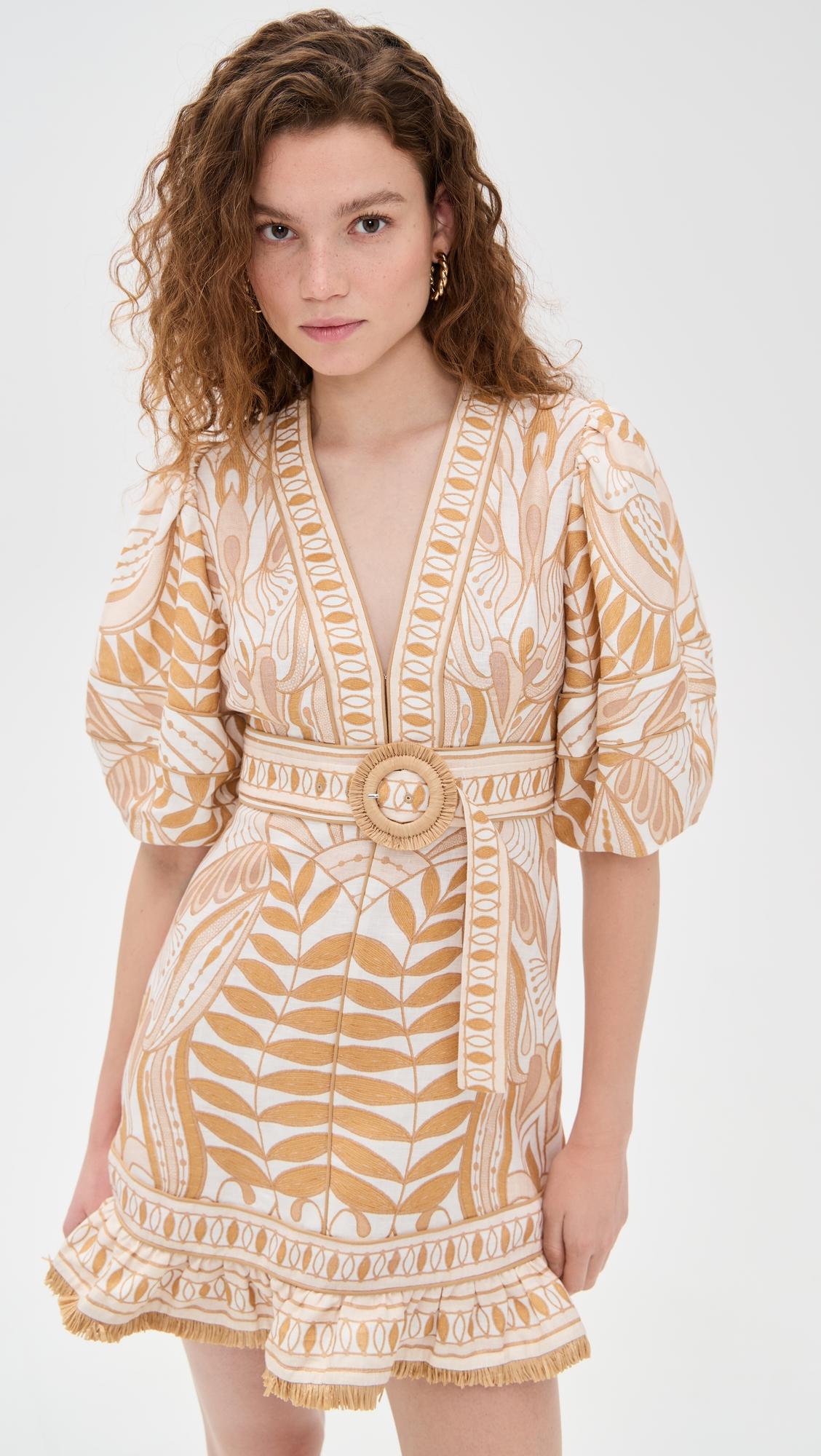 lace nature short sleeve mini dress