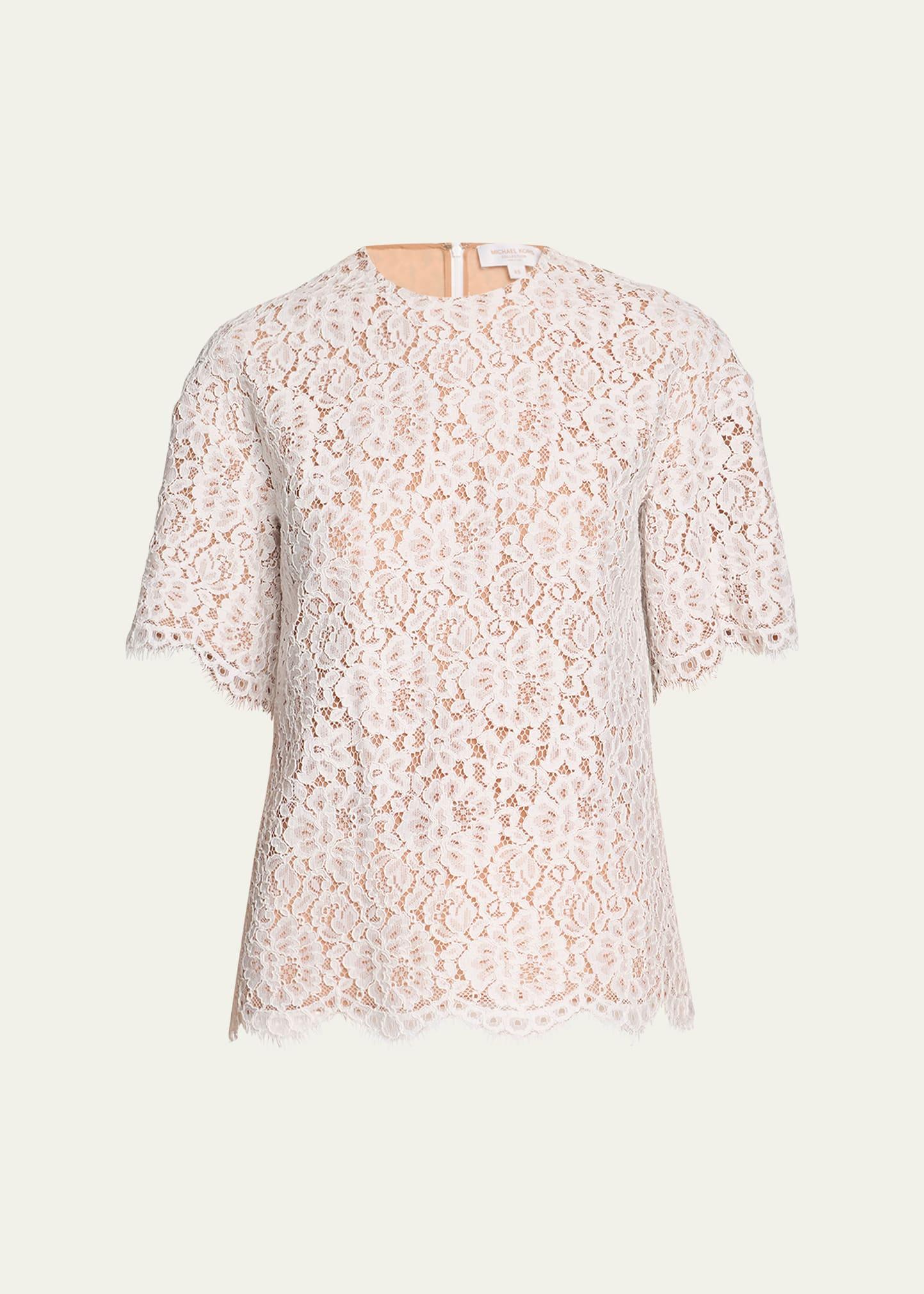 lace oversized crewneck t-shirt