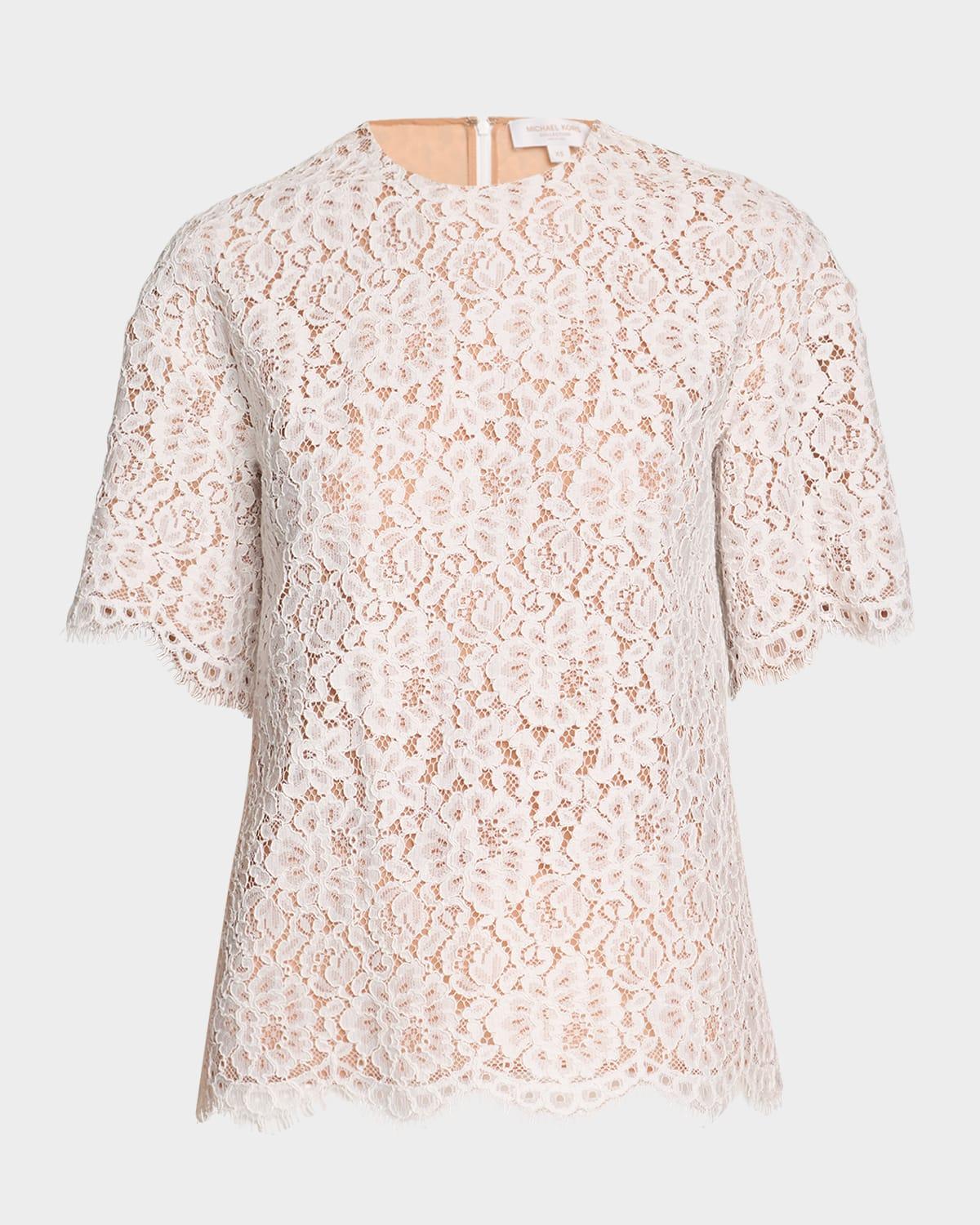 lace oversized crewneck t-shirt