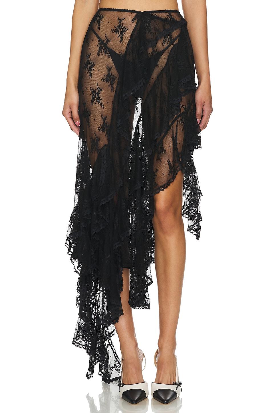 lace ruffled skirt