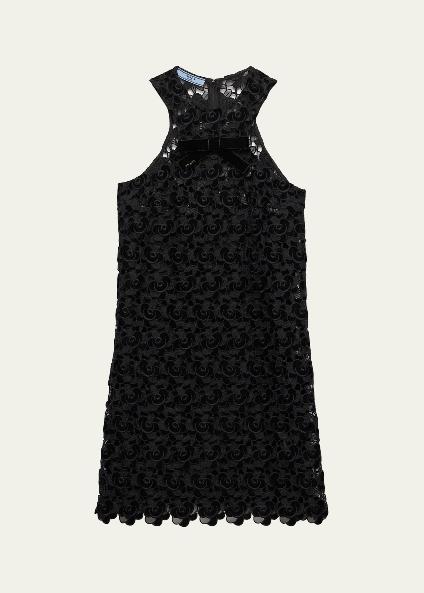 lace scallop mini dress