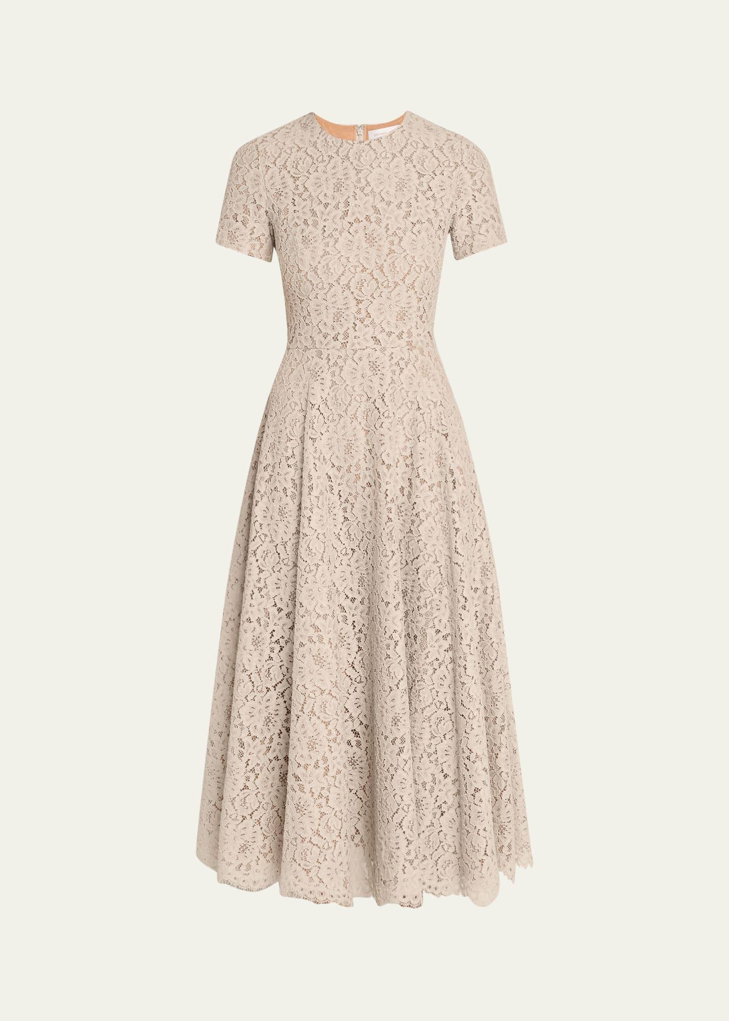 lace short-sleeve midi dance dress