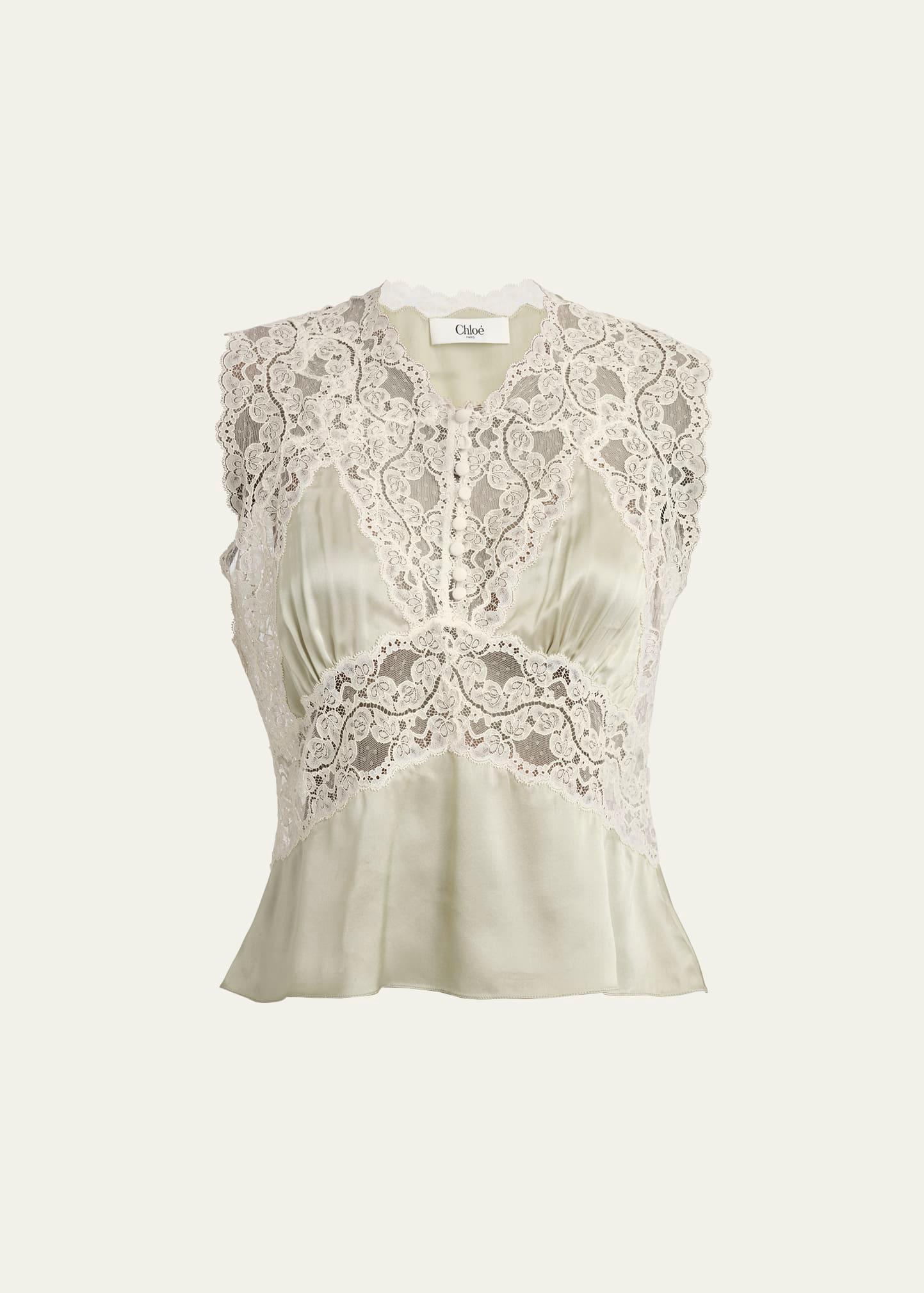 lace silk sleeveless top