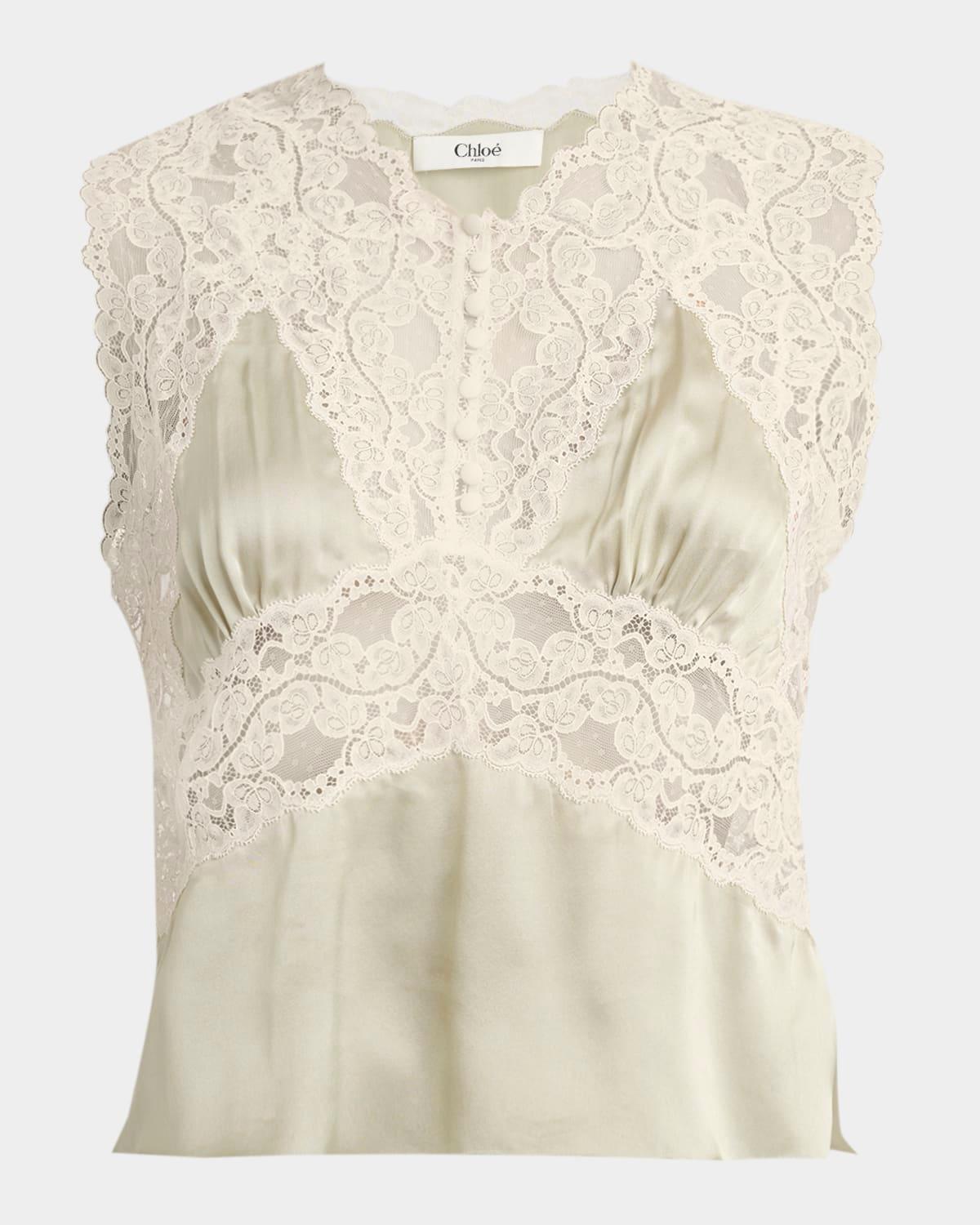 lace silk sleeveless top