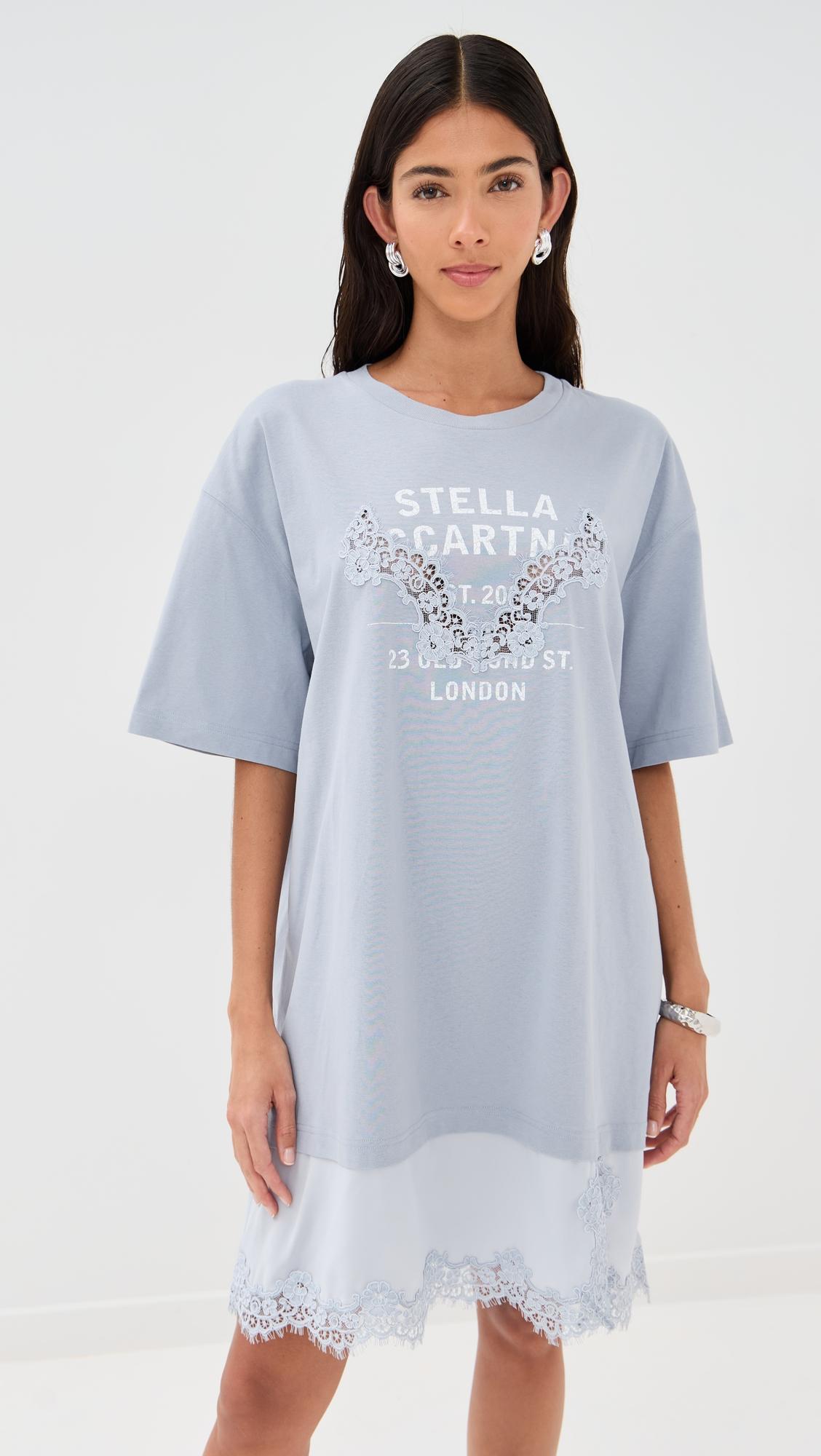 lace slip jersey dress