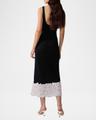 lace-slit rib slip dress