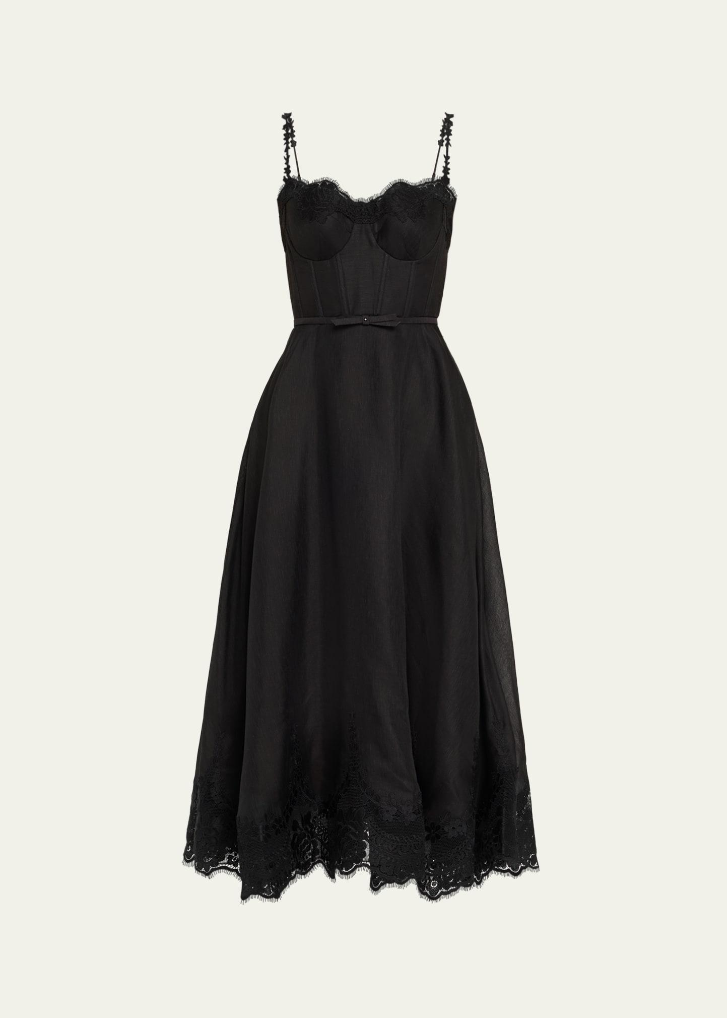 lace-trim corset picnic dress