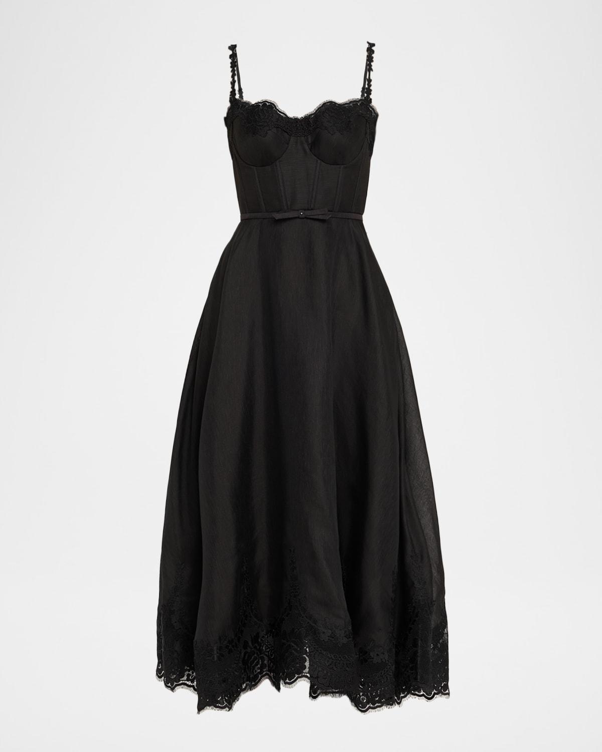 lace-trim corset picnic dress