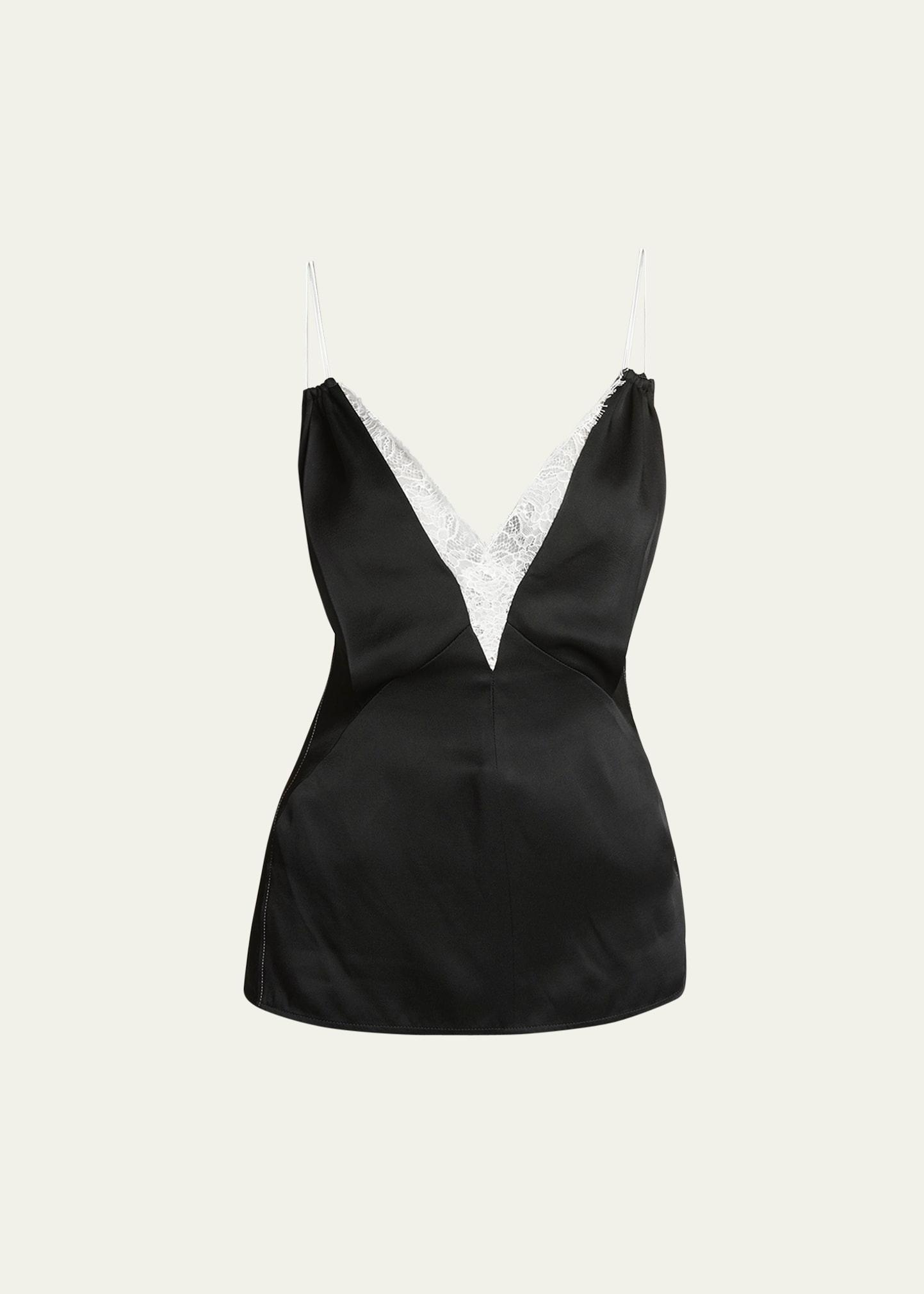 lace trim double-strap cami top
