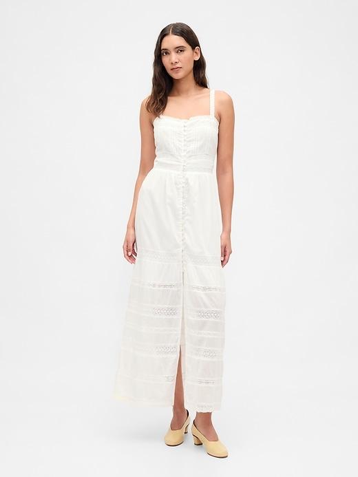 lace-trim maxi dress