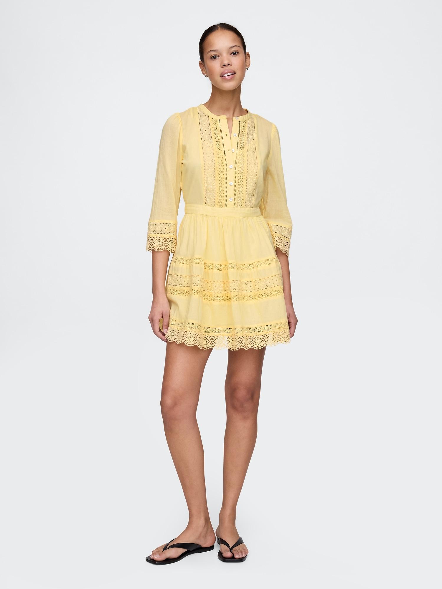 lace-trim mini dress