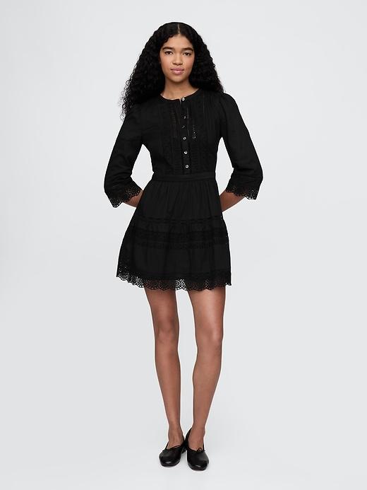 lace-trim mini dress