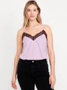 lace-trim satin cami top