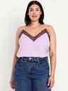 lace-trim satin cami top