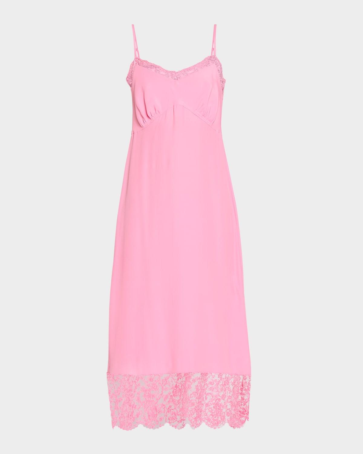lace-trim slip dress