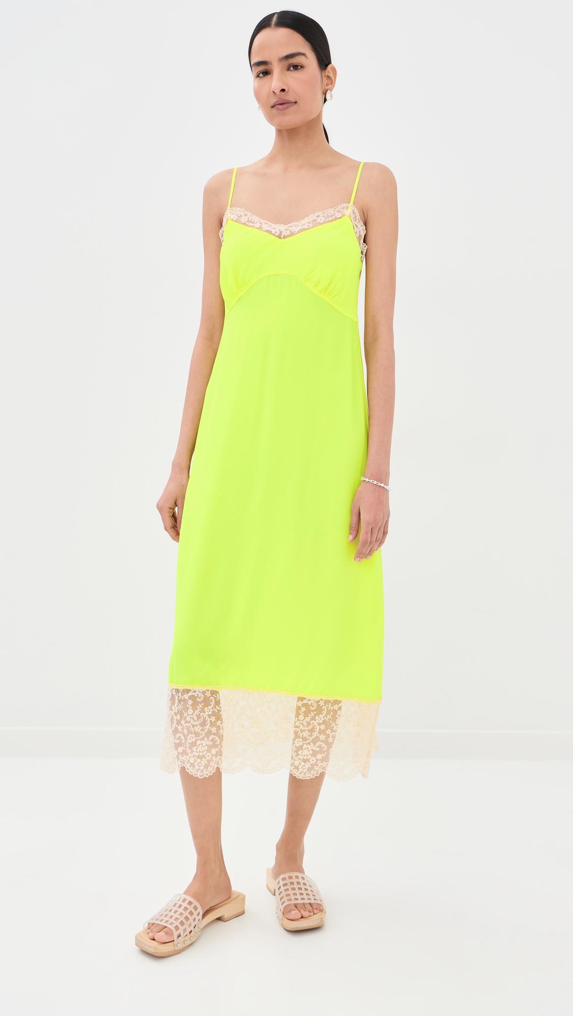 lace trim slip dress