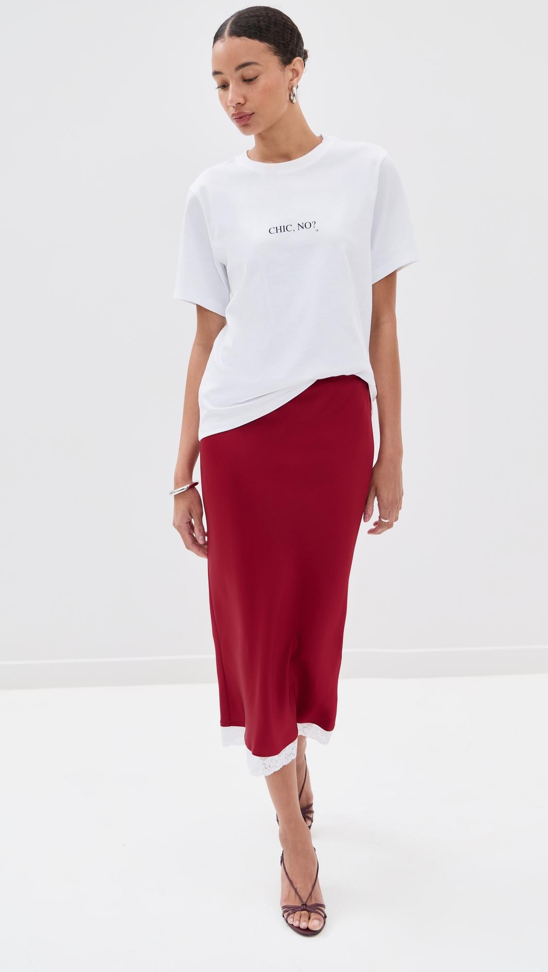 lace trim slip skirt