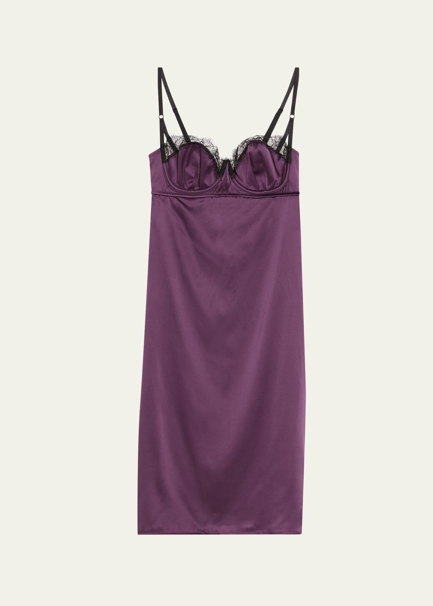 lace-trim sweetheart midi slip dress